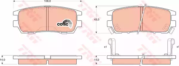 Комплект тормозных колодок дискового тормоз cotec