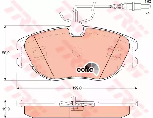 Комплект тормозных колодок дисковый тормоз cotec