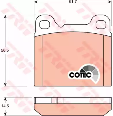 Комплект тормозных колодок дискового тормоз cotec