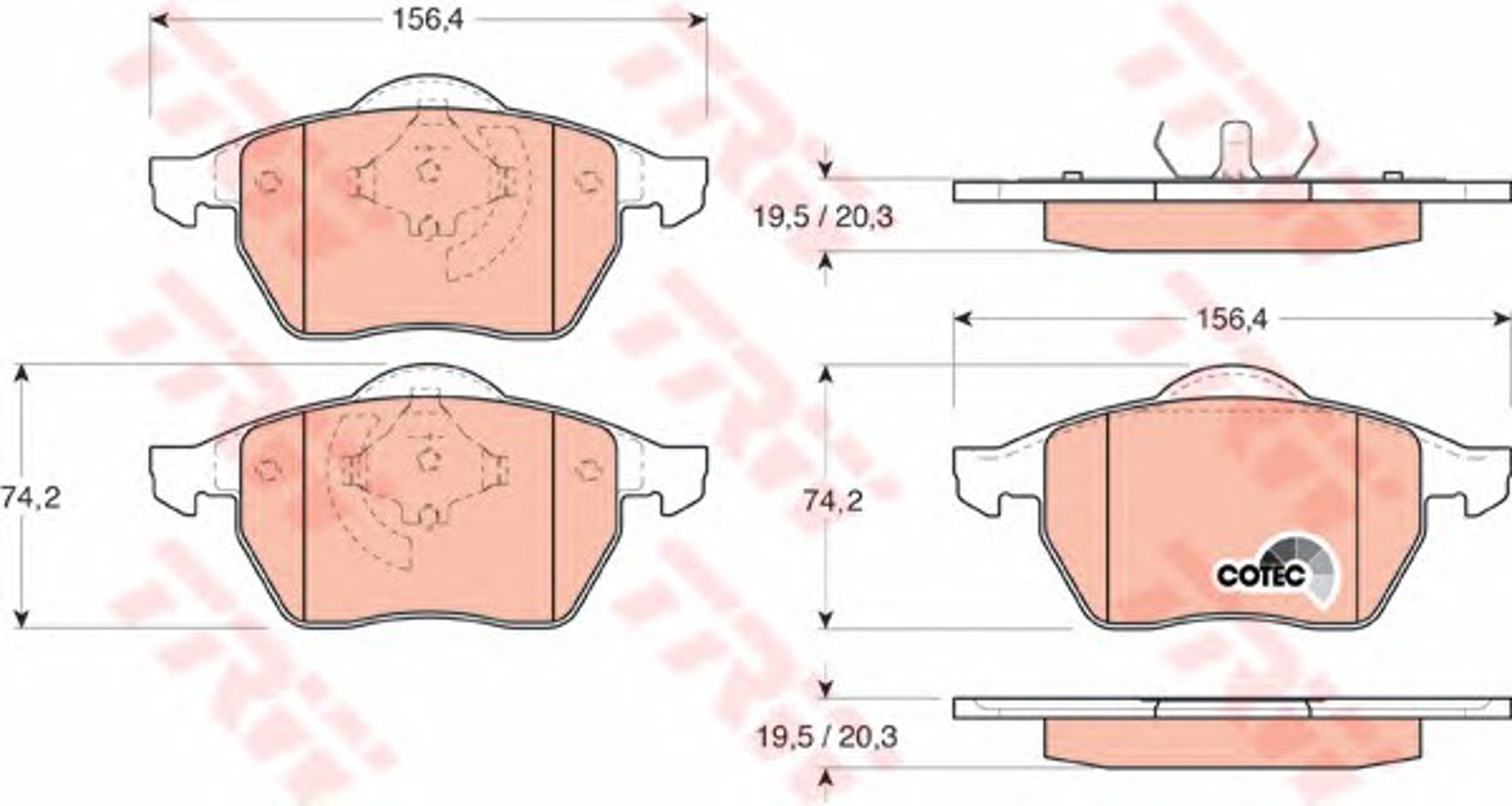 Колодки тормозные дисковые TRW GDB1200