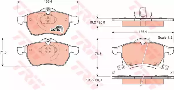 Комплект тормозных колодок дисковый тормоз cotec