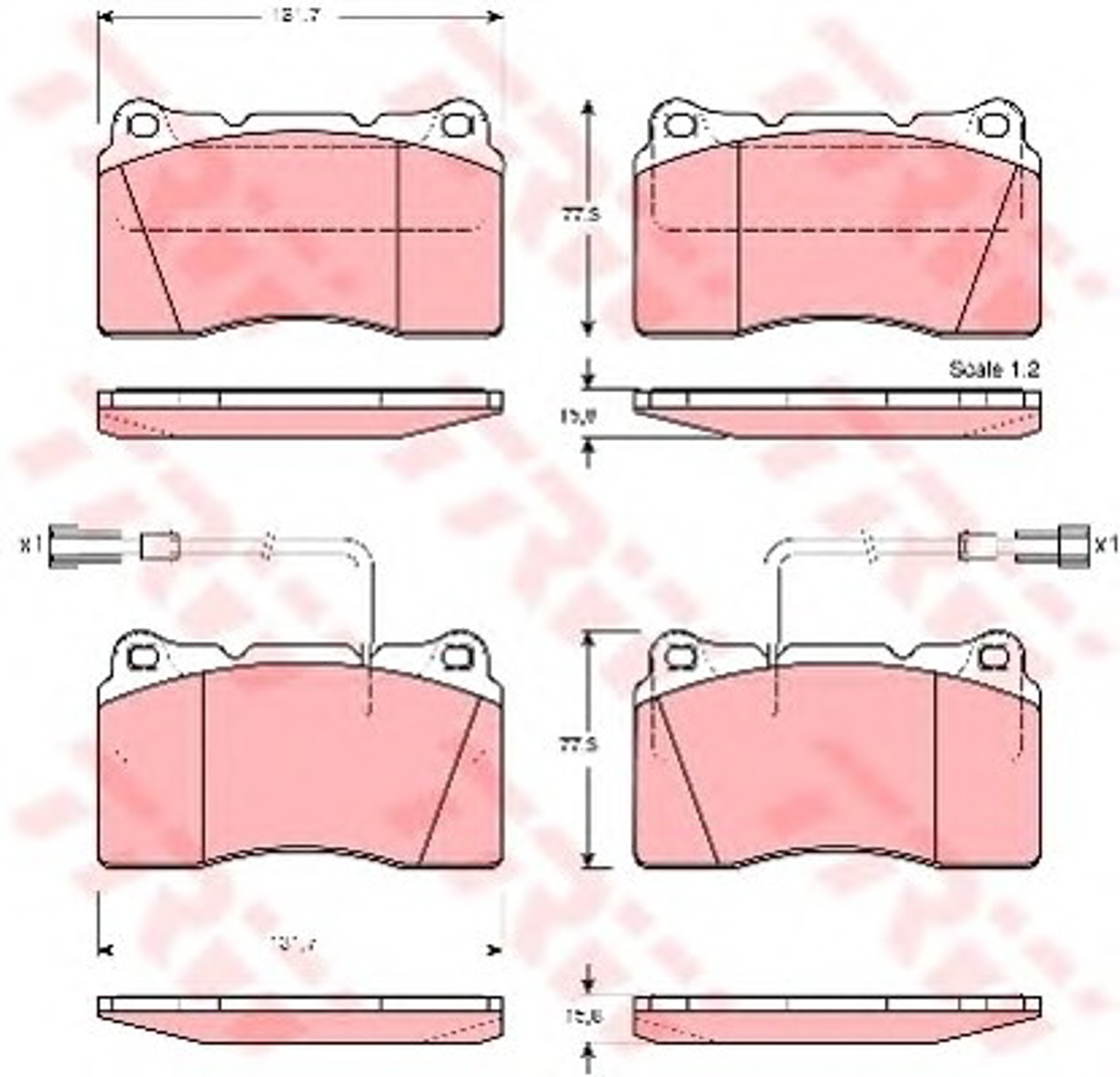 Колодки тормозные дисковые TRW GDB1363