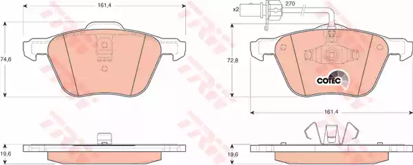Комплект тормозных колодок дискового тормоз cotec