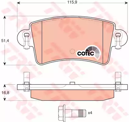Комплект тормозных колодок дисковый тормоз cotec