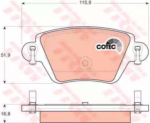 Комплект тормозных колодок дисковый тормоз cotec
