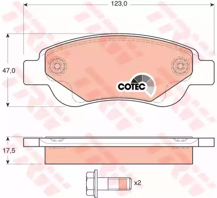 Комплект тормозных колодок дисковый тормоз cotec