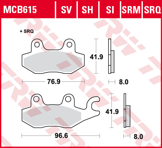 Колодки тормозные TRW MCB615