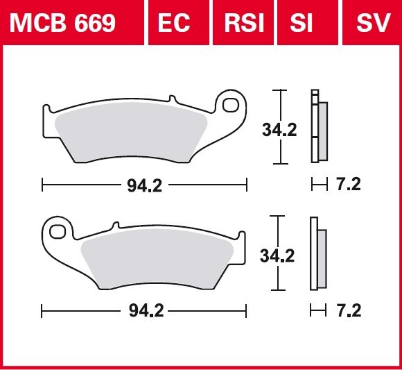 Тормозные колодки дисковые TRW MCB669SI