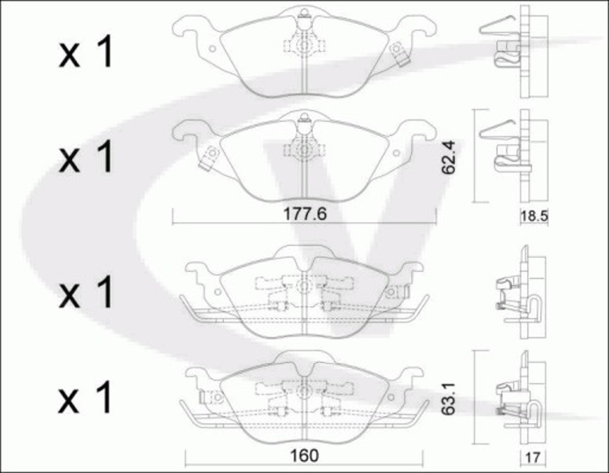 Комплект тормозных колодок дисковый тормоз VAICO V40-8010
