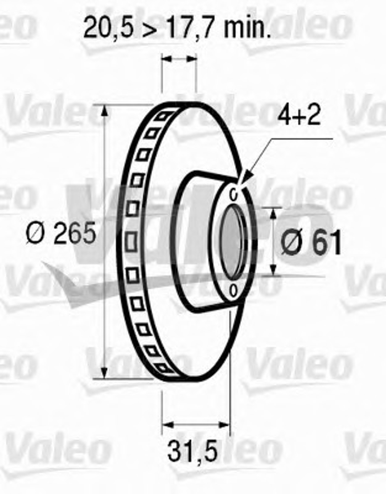 Диск тормозной VALEO 186219