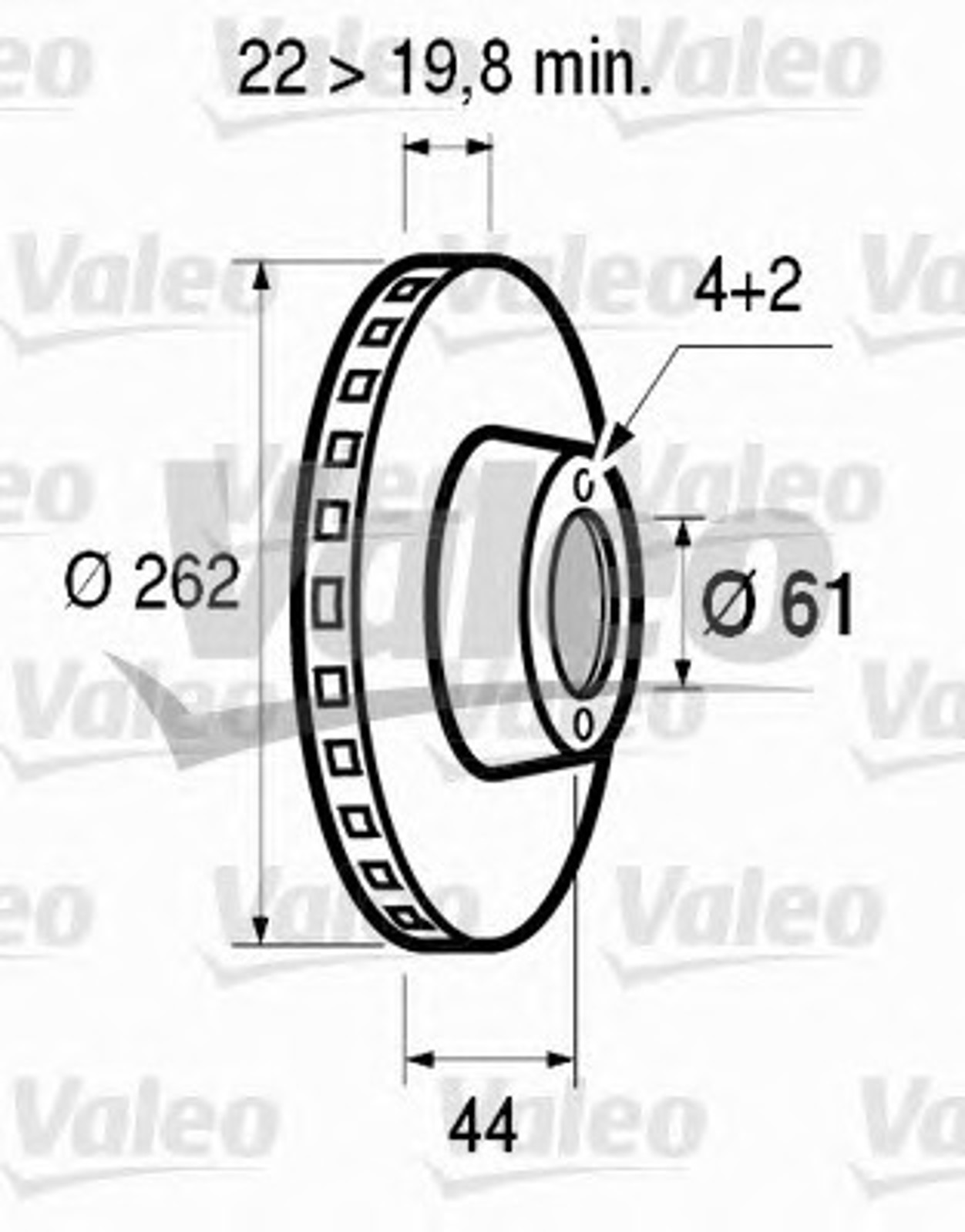 Тормозной диск VALEO 186304