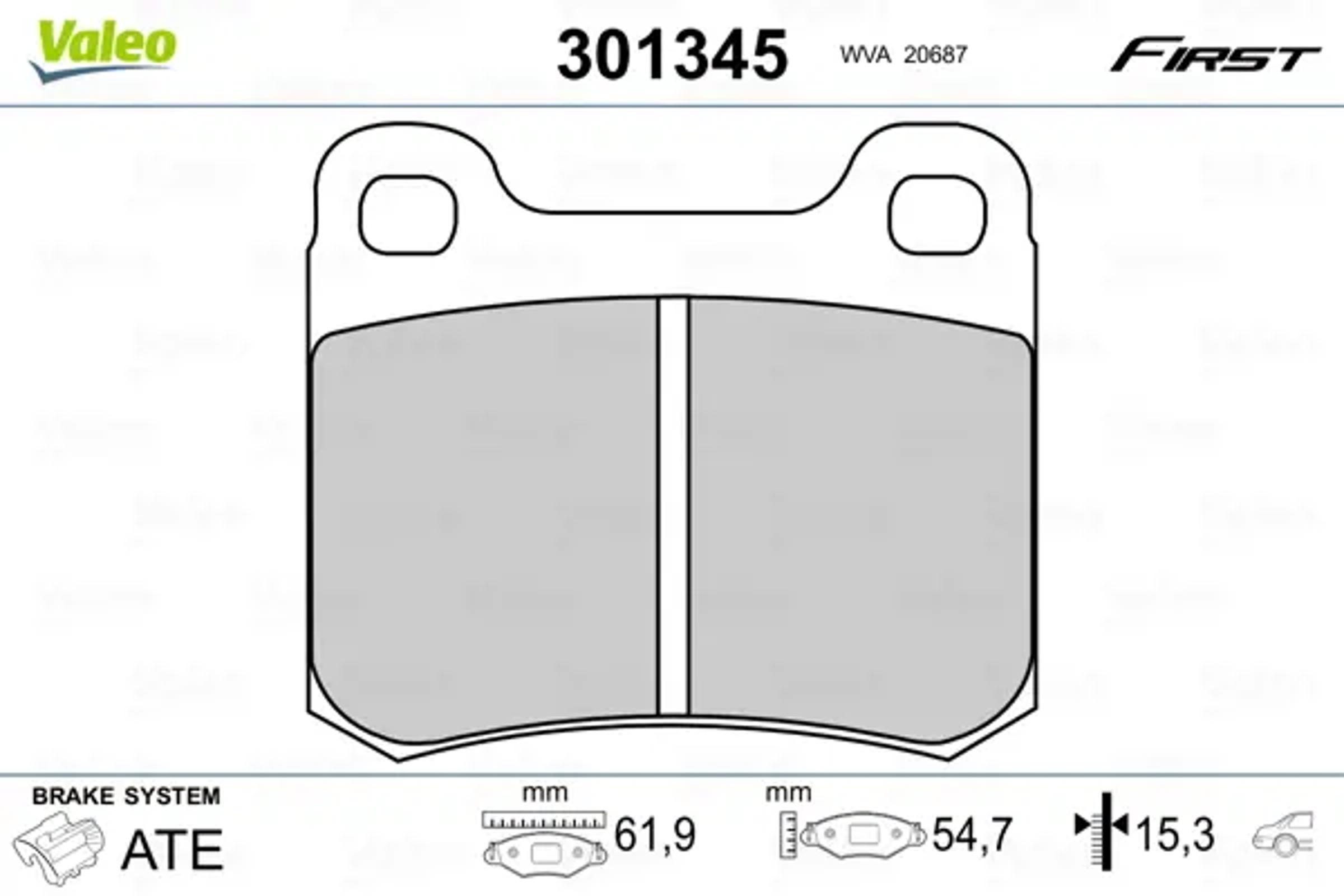 Колодки тормозные дисковые VALEO 301345