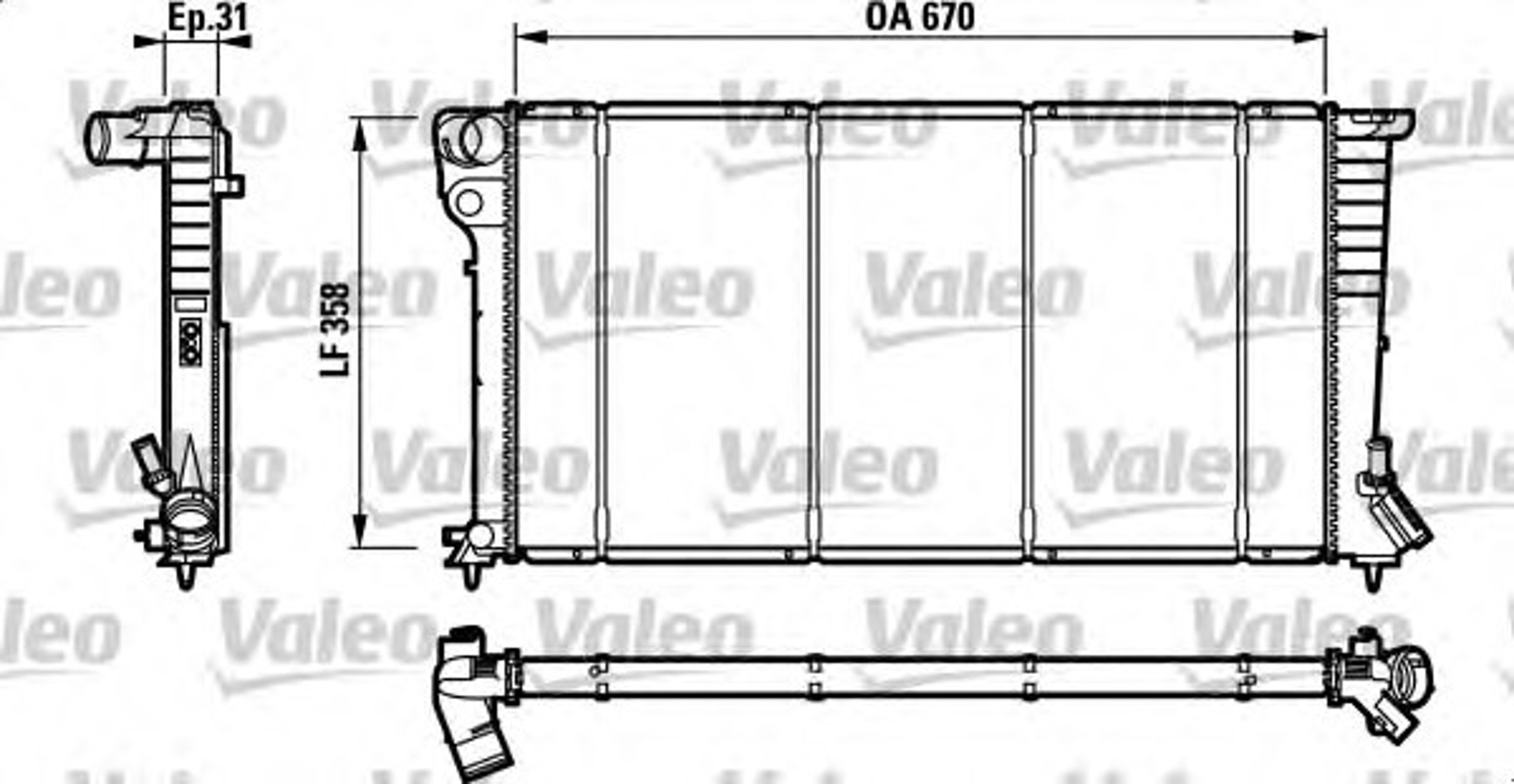 Радиатор системы охлаждения VALEO 732577