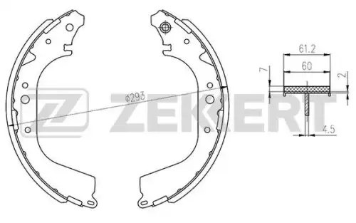 Тормозные колодки задние (барабанные) ZEKKERT BK-4182