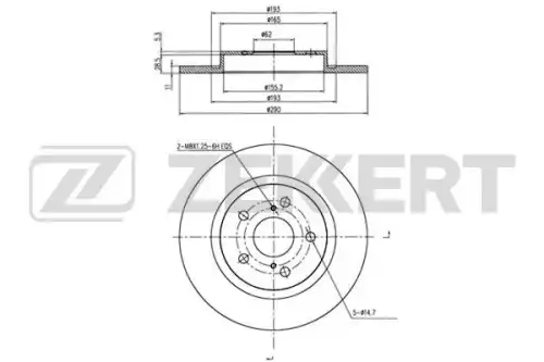 Тормозные диски ZEKKERT BS-5663