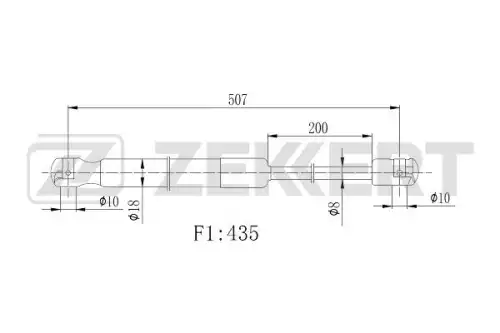 Gf-2508 пружина газовая багажника opel astra j gtc 11- ZEKKERT GF-2508