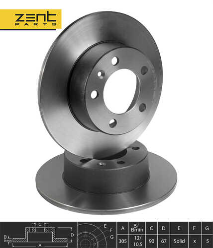 Z06237 диск тормозной задний ZENTPARTS Z06237