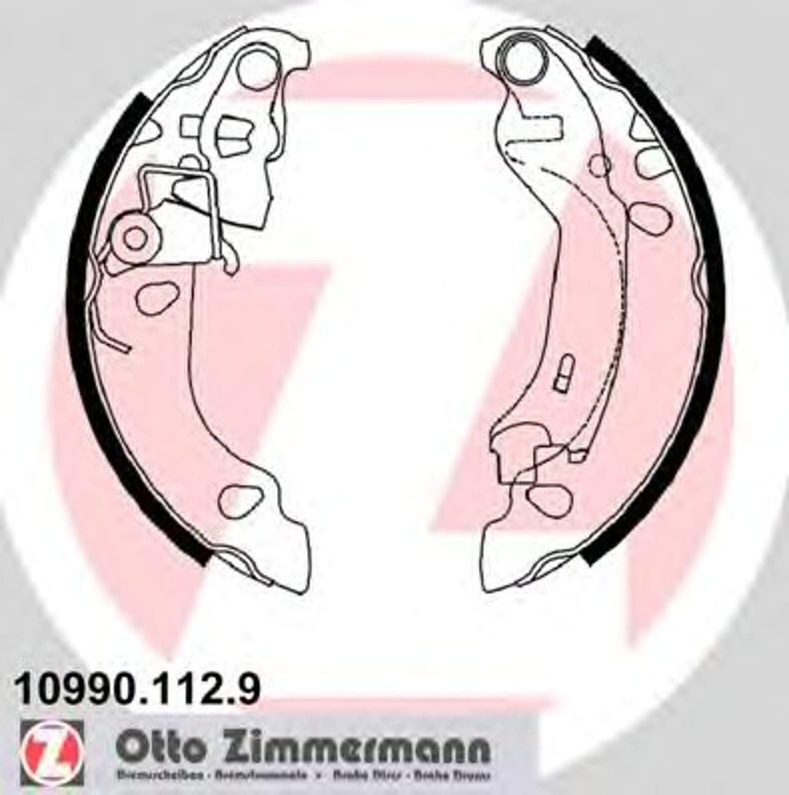 Колодки торм bb fiat panda 1.1/1.2/1.3jtd 03 ZIMMERMANN 10990.112.9