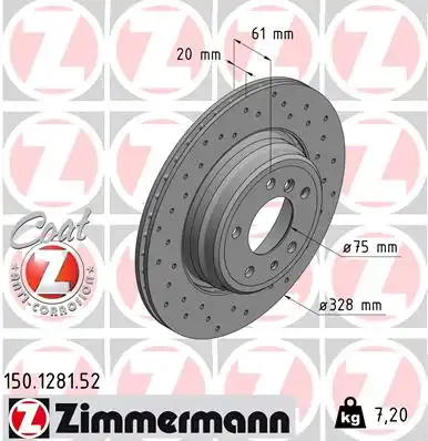 Тормозные диски ZIMMERMANN 150.1281.52