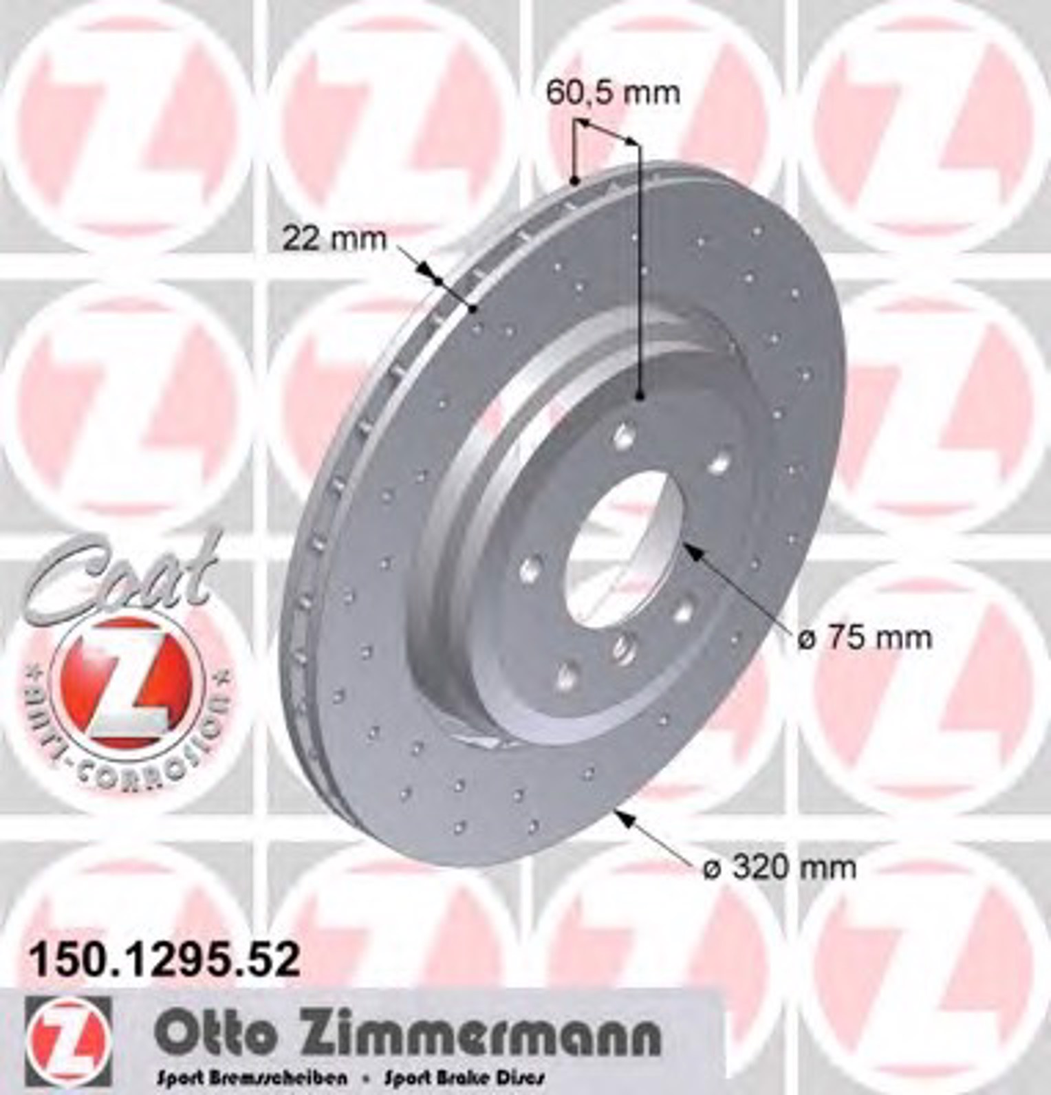 Тормозные диски ZIMMERMANN 150.1295.52