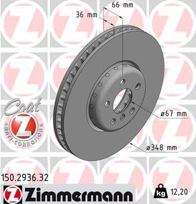 Диск тормозной ZIMMERMANN 150.2936.32