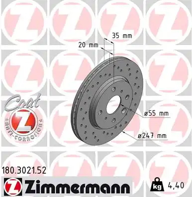 Тормозные диски ZIMMERMANN 180.3021.52