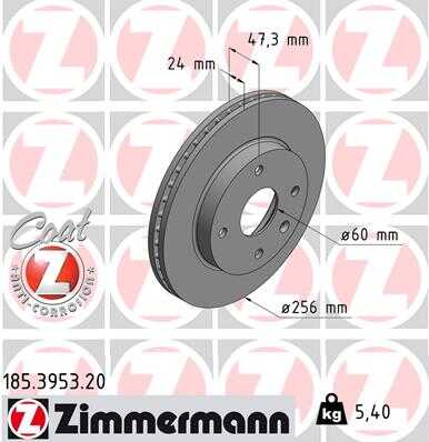 Тормозные диски ZIMMERMANN 185.3953.20