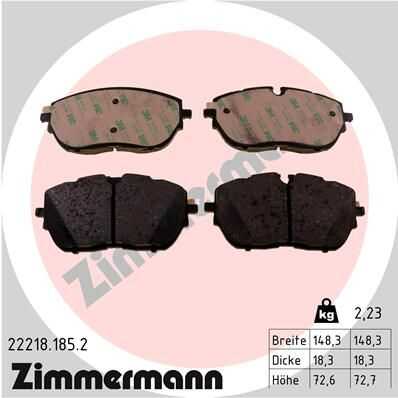 Комплект тормозных колодок дискового тормоза ZIMMERMANN 22218.185.2