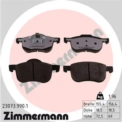 Тормозные колодки дисковые ZIMMERMANN 23073.990.1