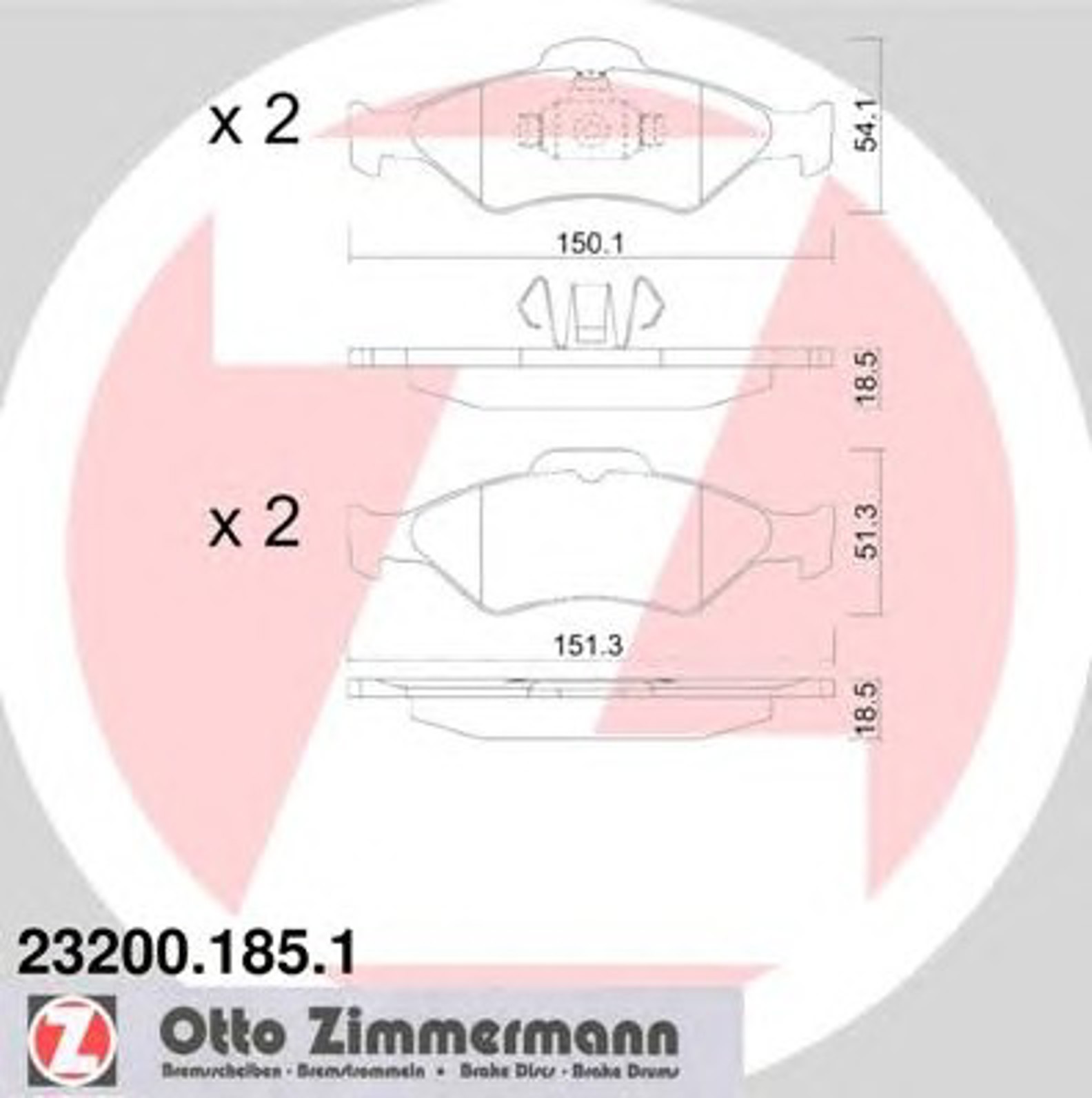 Колодки торм ford fiesta/ka 95-08 ZIMMERMANN 23200.185.1