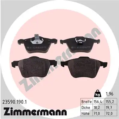 Тормозные колодки ZIMMERMANN 23590.190.1