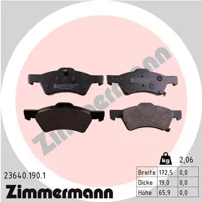 Тормозные колодки ZIMMERMANN 23640.190.1