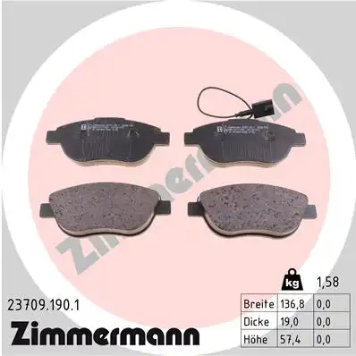 Тормозные колодки ZIMMERMANN 23709.190.1