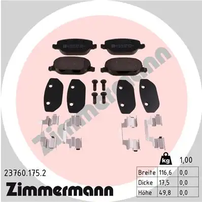 Тормозные колодки ZIMMERMANN 23760.175.2