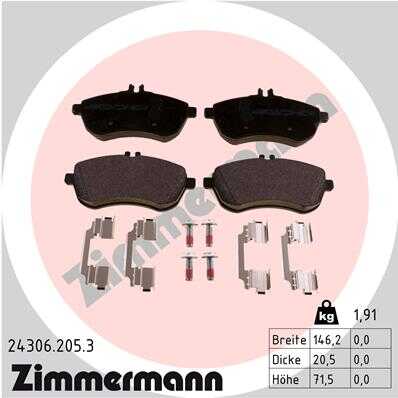 Тормозные колодки ZIMMERMANN 24306.205.3
