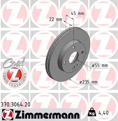 Тормозные диски ZIMMERMANN 370.3064.20