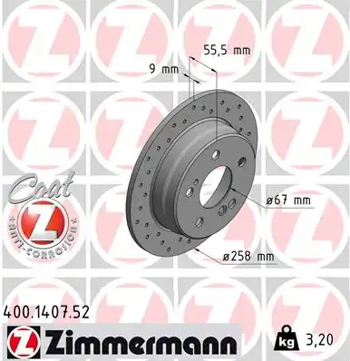 Тормозные диски ZIMMERMANN 400.1407.52