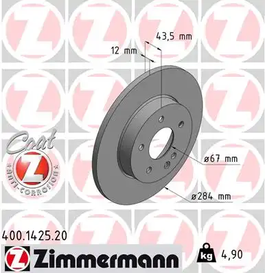 Тормозные диски ZIMMERMANN 400.1425.20