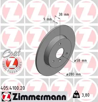 Тормозные диски ZIMMERMANN 405.4100.20