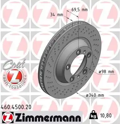 Тормозные диски ZIMMERMANN 460.4501.20