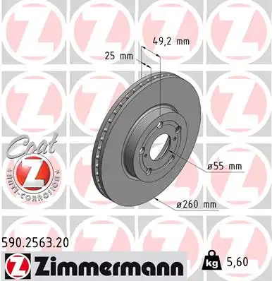 Тормозные диски ZIMMERMANN 590.2563.20