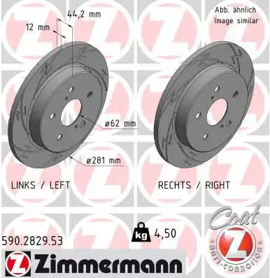 Диск тормозной ZIMMERMANN 590.2829.53