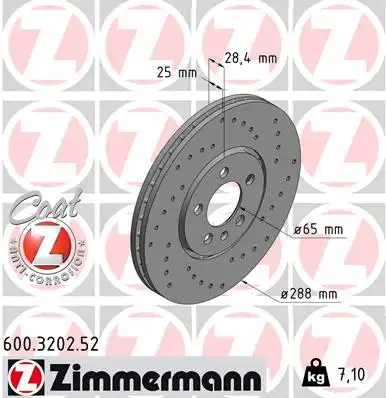 Тормозные диски ZIMMERMANN 600.3202.52
