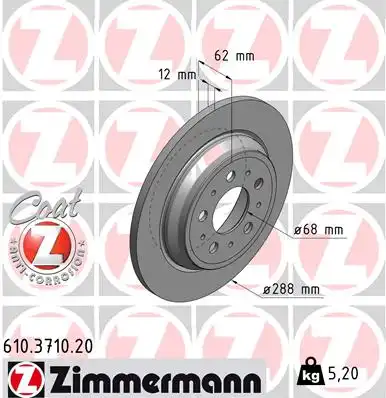 Тормозные диски ZIMMERMANN 610.3710.20