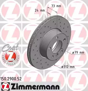 Тормозной диск ZIMMERMANN 150.2900.52