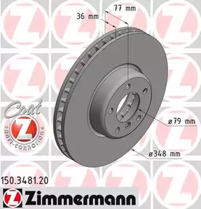 Тормозной диск ZIMMERMANN 150.3481.20