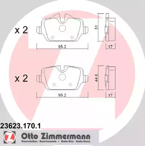 Комплект тормозных колодок дискового тормоза ZIMMERMANN 23623.170.1