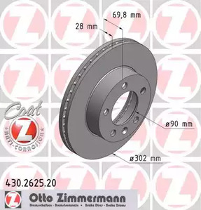Тормозные диски ZIMMERMANN 430.2625.20